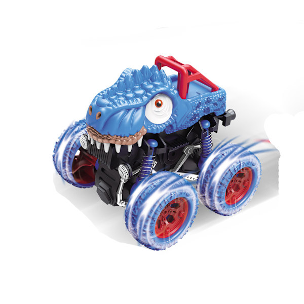 4-pakkaus Dinosaur Monster Truck -autoleluja lapsille 2 3 4 vuotta Pojalle Lahja, Vedä Takaisin Kitka Inertia Ajoneuvo Lahja lapsille