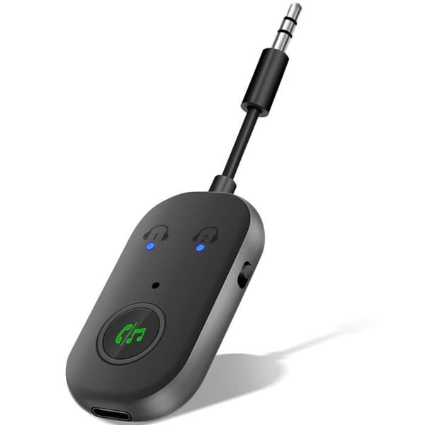 Bluetooth 5.3 -sovitinlähetin, 2-in-1 Bluetooth-lähetin-vastaanotin tukee kahta kuuloketta, 3,5 mm AUX-liitäntälähetin