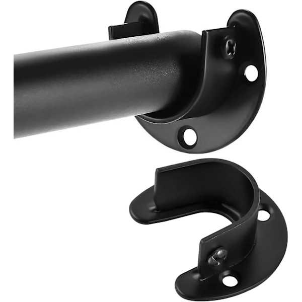 4-delt U-formet gardinstangsett med 25 mm endebraketter
