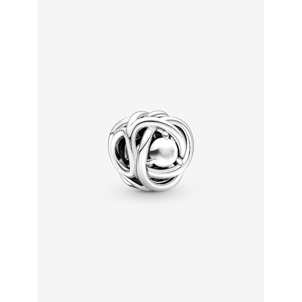 - June Hvit Perlemor Evighetssirkel Charm - Sterling sølv