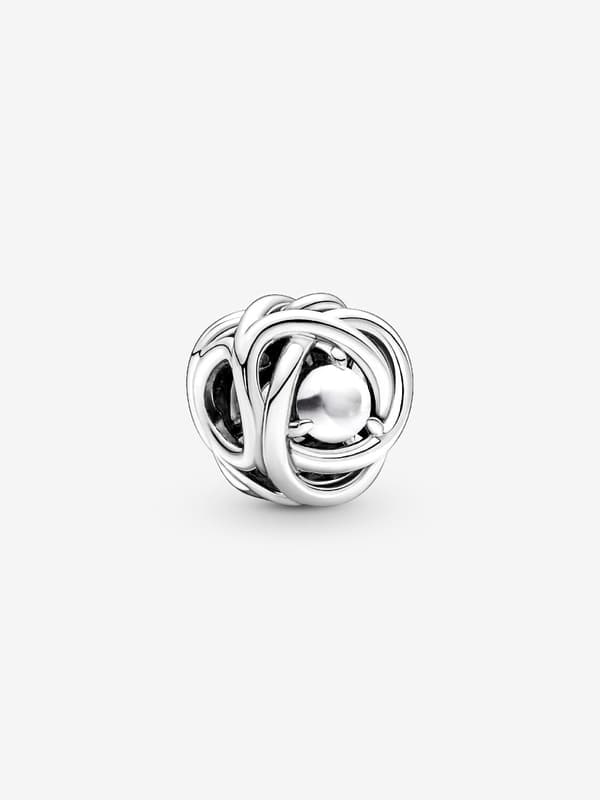 - June Vit Pärlemor Evighetscirkelberlock - Sterlingsilver