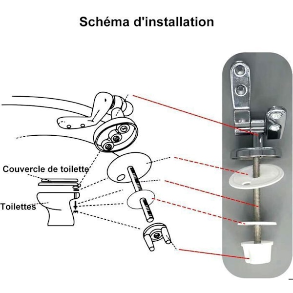 Toalettsete Hengselklemmer, 2-pakning Erstatning Toalettsetehengsel med Sink Legering Fester