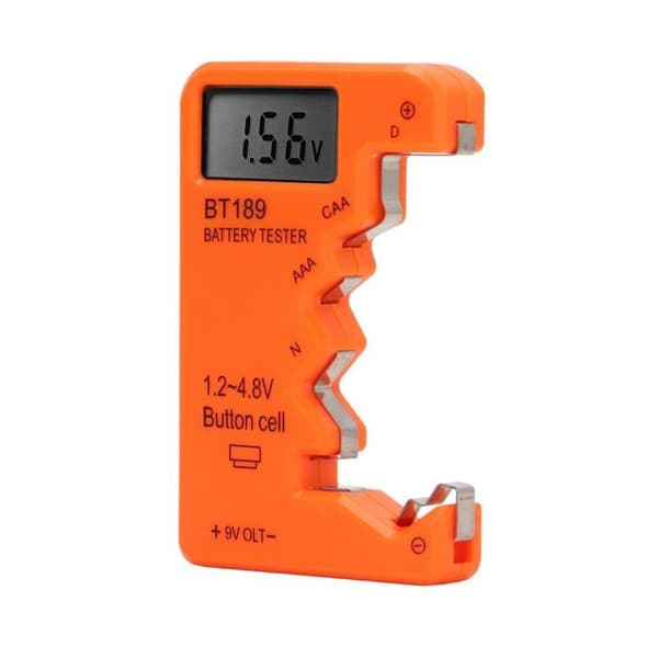 Batteritester - AIMOONSA - Digital LCD - AA AAA C D 9V 6F22 - Orange - Kompakt