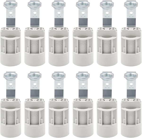 E14 lampeholder, vanlig justerbar lysekroneholder (12 stk.)