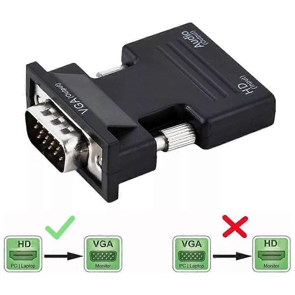 HDMI til VGA Konverter Adapterkabel HDMI INPUT til VGA OUTPUT til TV PC Skærm