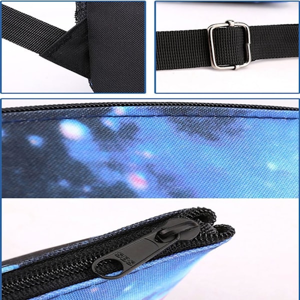 3-delad barnryggsäck, pennfodral, ungdomsväskor, tecknad skolväska, fashionabel praktisk väska Azul 2