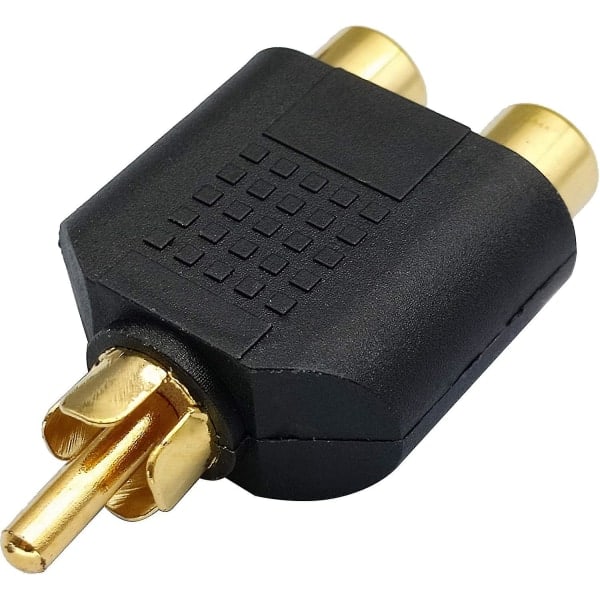 RCA Splitter Adapter, forgyldt 1 RCA han til 2 RCA hun video audio Y Splitter Adaptere Konnektor til Audio Video Av TV Kabel Konverter Kit
