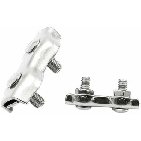12 stk. M2 2mm Duplex Kabelklemmer i 304 Rustfrit Stål til 2mm Wirekabelklemme