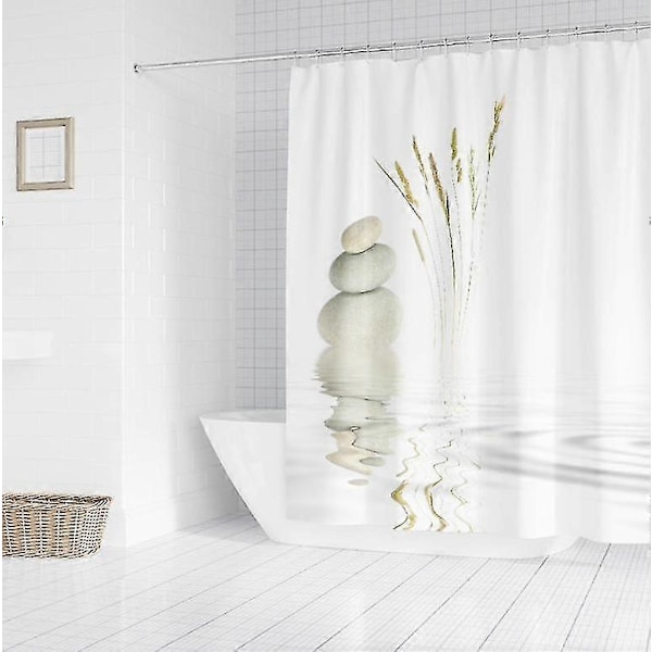 Dusjforheng 120 x 180 cm digitaltrykk moderne design vanntett vaskbart muggbestandig polyesterstoff med kroker inkludert
