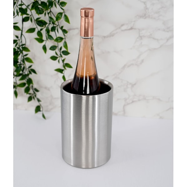 Dobbeltvægget Børstet Champagne Vinflaske Drikke Iskøler i Rustfrit Stål