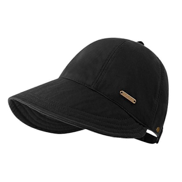 Foldbar Bredskygget Solhat Snøre Justerbare Kasketter Strandhatte Sommer Black