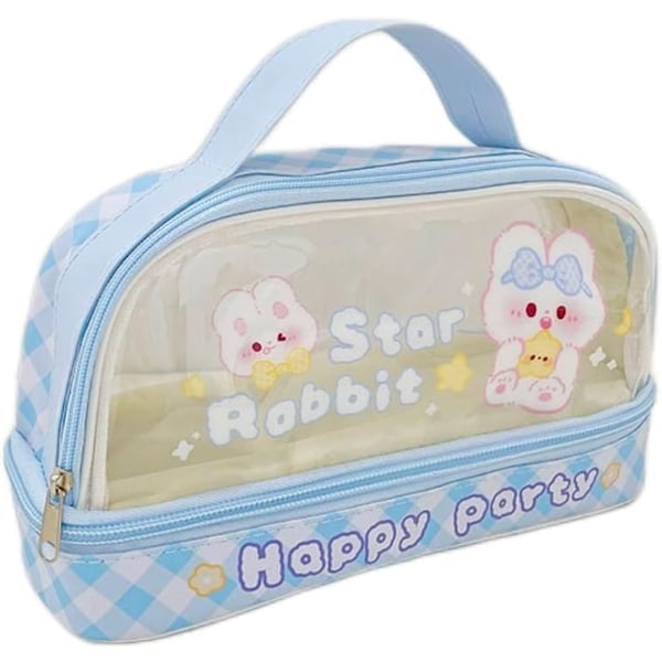 Söpö penaali kawaii penaali kaunis suuri kapasiteetti penaali koulutarvikkeet Blue bunny