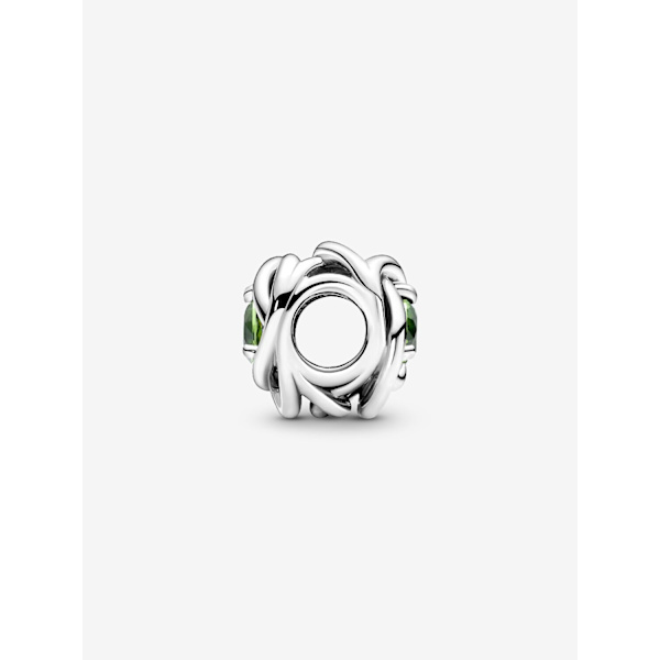 - August Spring Green Eternity Circle Charm - Sterling sølv