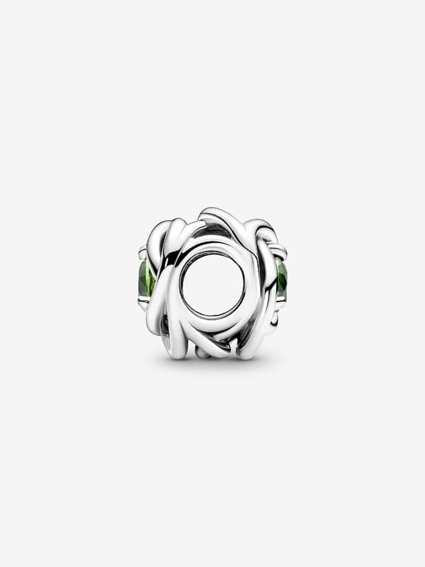 - August Spring Green Eternity Circle Charm - Sterlingsilver