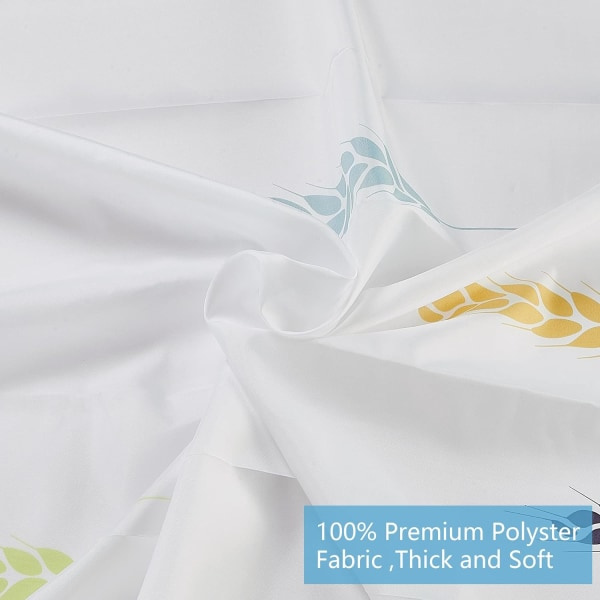 Bruseforhæng Badeværelsesforhæng Vandtæt Polyester Badeforhæng med 12 Kroge til Brusebad og Badeværelse 180x200CM Hvid 180*200