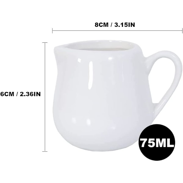 Keramik, 75 ml, Hvid - 2 stk.