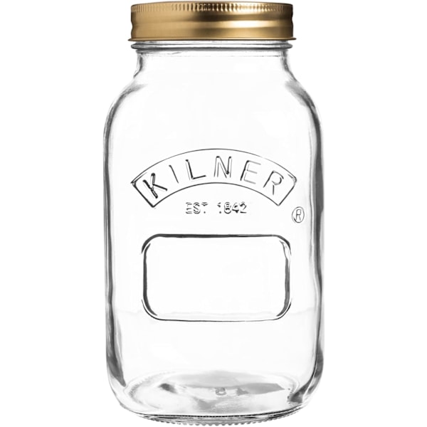 Konserveringsburk 1L (1000ml) Rund Glas Skruvlock Konserveringsburk för Sylt Chutneys Små Inlagda Frukter 1000ml