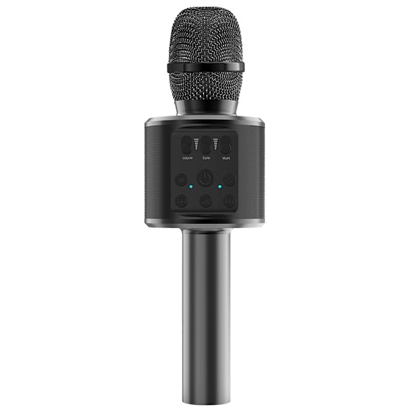 Karaokemikrofoni, langaton Bluetooth-mikrofoni lapsille LED-valoilla, kannettava karaokelaite laulamiseen, lelu/lahja tytöille ja pojille, KTV, kaiutin Black