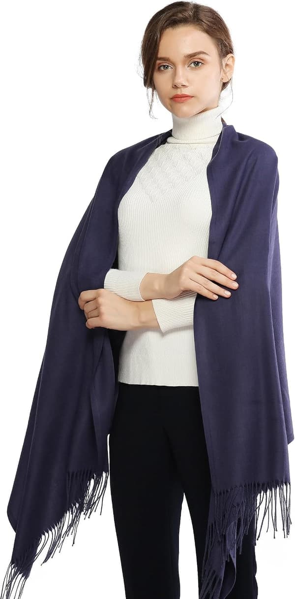 Dame Tørklæder Pashmina Sjaler og Wraps til Bryllup Tørklæder til Kvinder Vinter Navy Navy