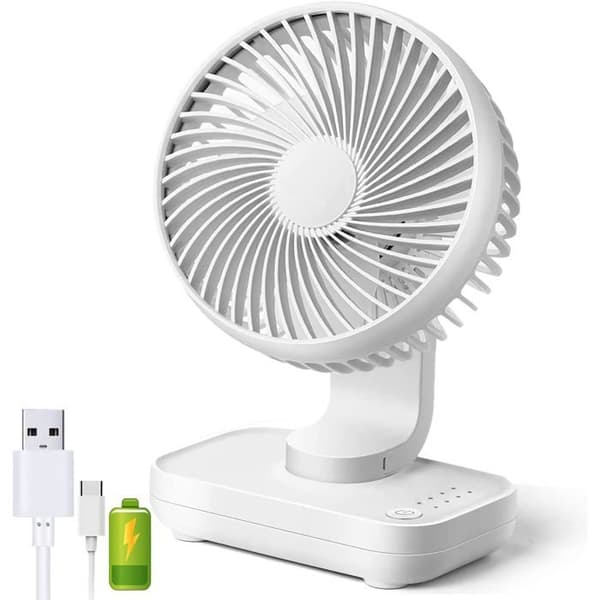 4-trins lydløs bordventilator 90° variabel USB genopladelig miniventilator Perfekt til