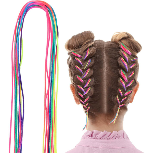 30 stk. Assorteret Gradient Farve Hårreb Bånd Regnbue Fletning Hår Elastik DIY Hestehale Fletninger Jul Karneval Hårstyling Tilbehør