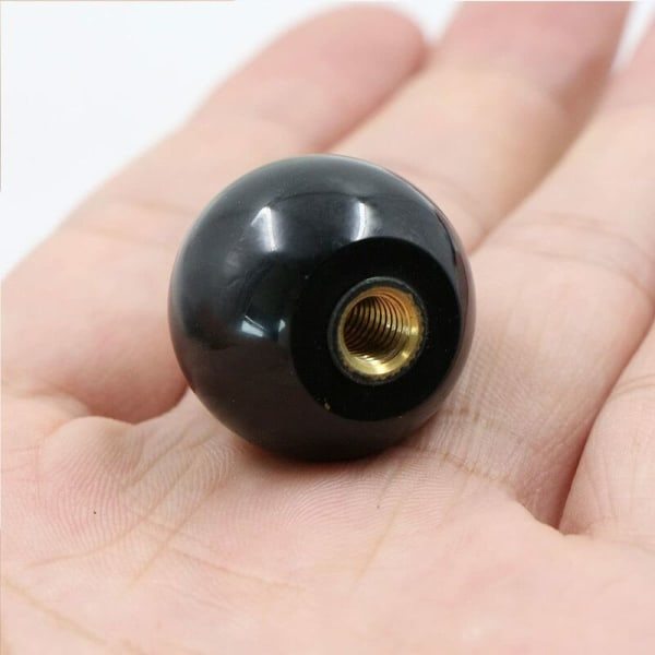 Kulhandtag med kula - 10 st M6 25 mm isoleringshandtag svart bakelit kulhandtag invändig gänga rund koppar mutter universal maskinverktygstillbehör
