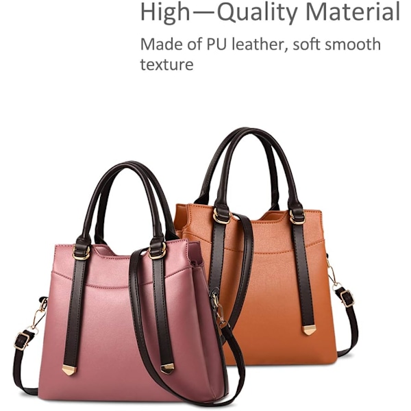 Damehåndtasker, Elegant Tote Bag med Top-Håndtag, Skuldertaske, Patent Læder Håndtaske, Arbejdstaske til Damer Rosa