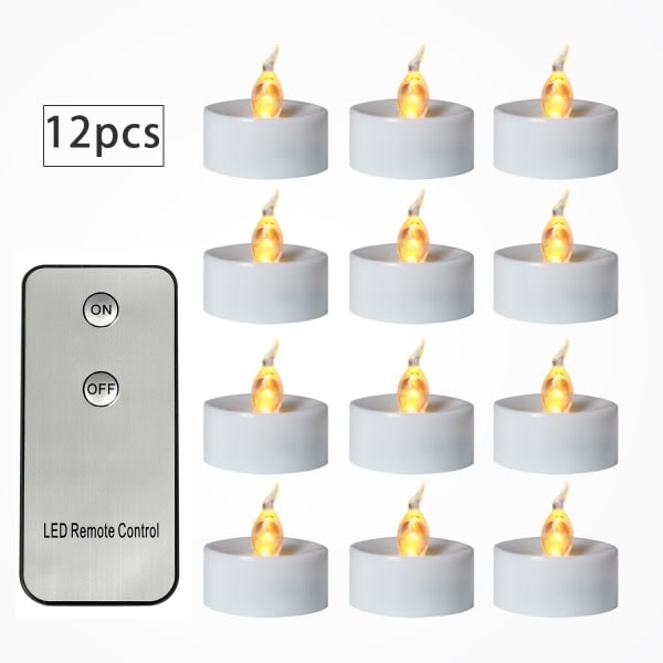 12-pack LED-lampor (vitt hölje, varmt vitt), flamlös, flicka