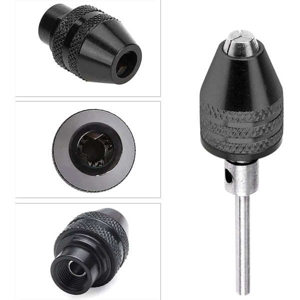 Multifunksjonell Nøkkelfri Drill Chuck 4-pakning Mini Nøkkelfri Drill Chuck Universal Adapter Nøkkelfri Multi Chuck for Elektriske Slipere 0.4-3.2mm
