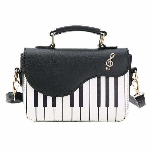 Kvinnors Pianogitarrformade Crossbodyväskor Rund Cirkel Tassel Små Axelväskor Tote Bag