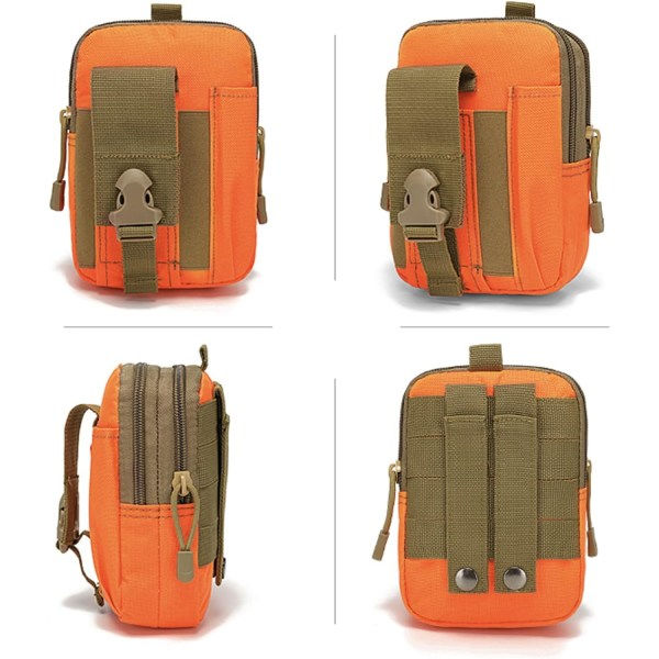 Kompakti vyölaukku, Military Army EDC -vyötärölaukku, urheiluun, patikointiin ja retkeilyyn orange color