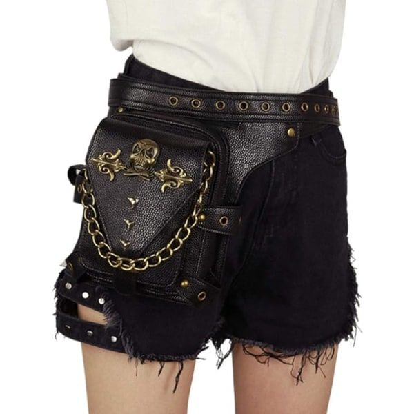 Taktisk Drop Leg Bag, Höftbälte Midja Axelväska Crossbody, Handväska Svart