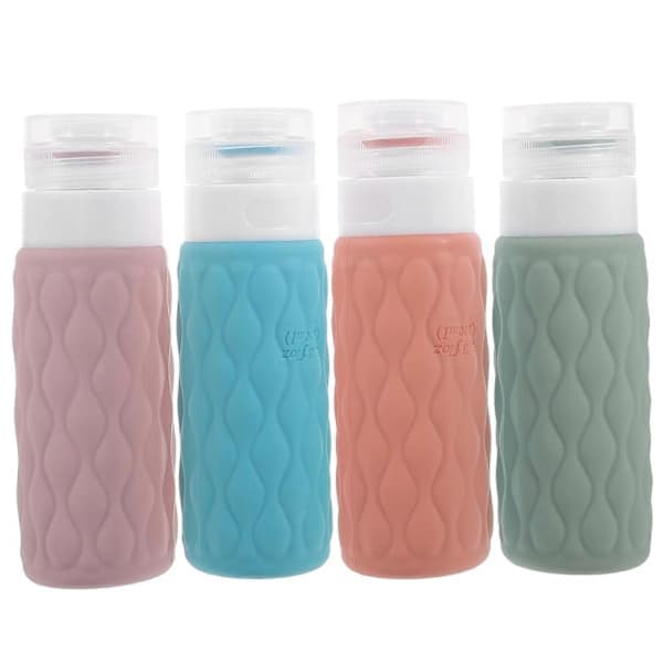 Reseflaskor Set om 4 100 ml Silikon Reseförpackning Pump Schampo Balsam Flaskor