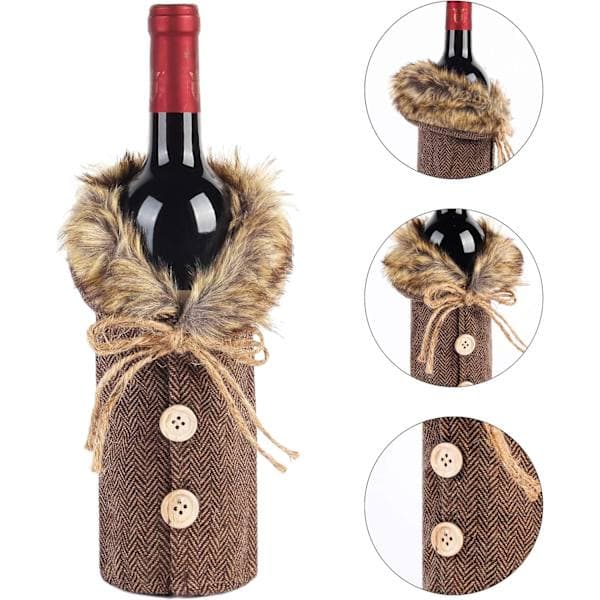 4-pack vinflaskfodral - Presentförpackning för vinflaskor - Presentförpackning - Presentpåse - Vingåva - Presentpåse - Vinpåse - Vin B