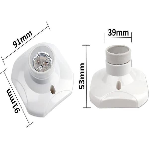 Sæt med 6 E27 skrueloftfatninger, E27 garagefatning, AC 220-240V, fatningsholder til LED-pære, loftbase