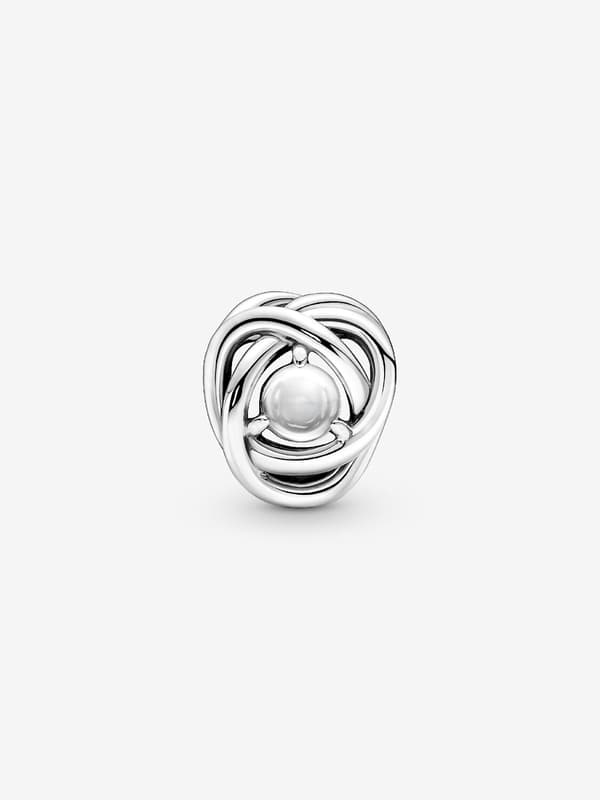 - April Klar Evighetssirkel Charm - Sterling sølv