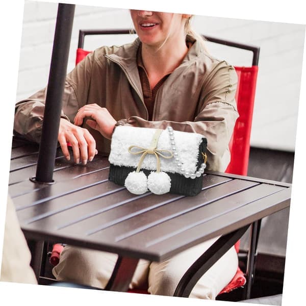 DIY Crossbody Taske Fremstillingssæt med Sorte Vævede Perlematerialer
