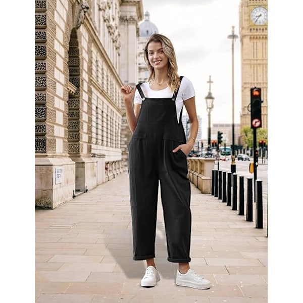 Dame Dungarees Løse Casual Ærmeløs Overall Lang Jumpsuit Playsuit Dungarees PV9UK
