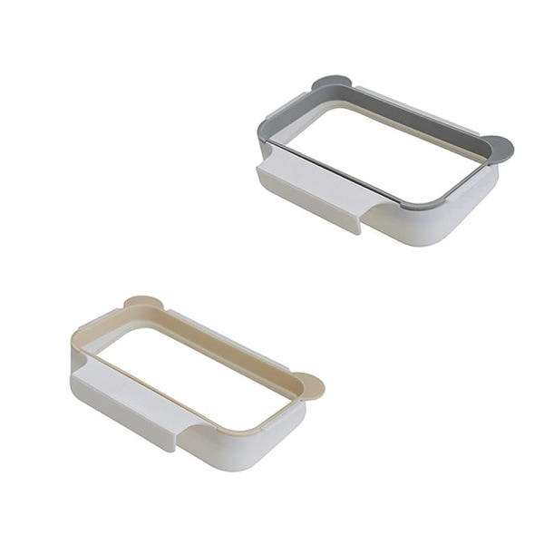 2 stk kjøkkenavfallsposeholder, hengende avfallsposeholder, poseholder for plastposer søppel, kjøkken hengende søppelbøtte (aprikos, grå)