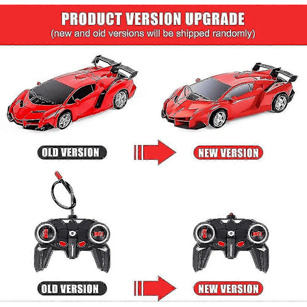Fjärrkontroll Transformerande Leksak 2 I 1 Rc Transform Bil Rc Bil För Barn Deformationsrobot red