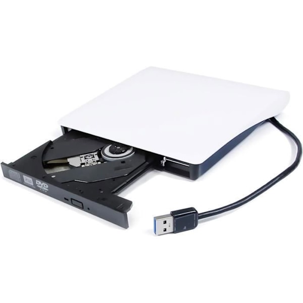Ulkoinen DVD-asema, USB 3.0 ulkoinen CD DVD -poltin, erittäin ohut kannettava CD DVD -asema +/- R ROM RW -tallennin pöytäkoneelle,