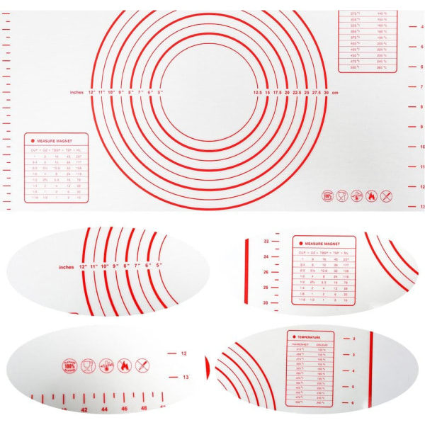 Slippematte i silikon for baking, deigmatte med dimensjoner - 60 x 50 cm