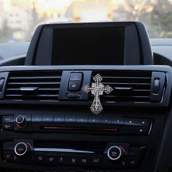 Vent Clips Bilduft Bling Kryds Bilduft Vent Clips Bilduft Vent Clips Til Kvinder Kryds Rhinestone Luft
