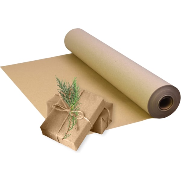 ECO Kraftpapper (380mm x 10m) - Biologiskt nedbrytbart & Återvinningsbart - Multifunktionell presentpappersrulle med en Premium & Rustik finish - Idealisk för presentinslagning 38cm*10m