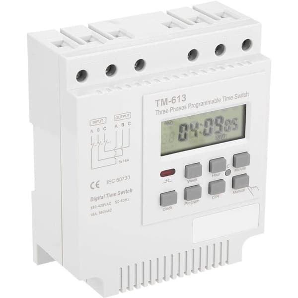 380V Programmerbar Timer – Strömbrytare för 350V-420VAC Trefasmotor – 4 kW Effekt – 17 På/Av-inställningar