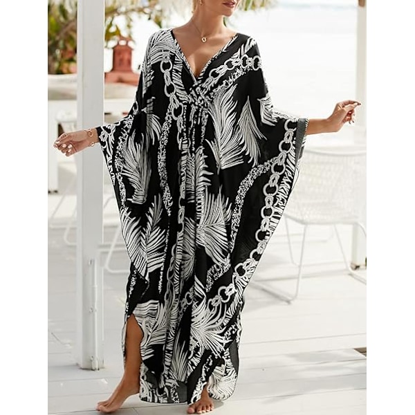 Kaftanklänningar Omslag för Badkläder Dam Plus Size Djurmönstrad Kaftan Resortklänning