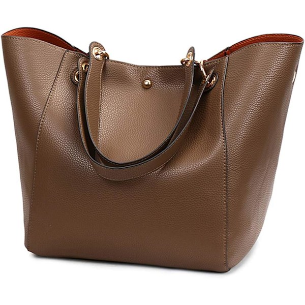 Suuret naisten käsilaukut, naisten olkalaukku, PU-nahkainen crossbody-laukku, naisten muotikassi ostoksille, juhliin, matkoille, töihin Marron