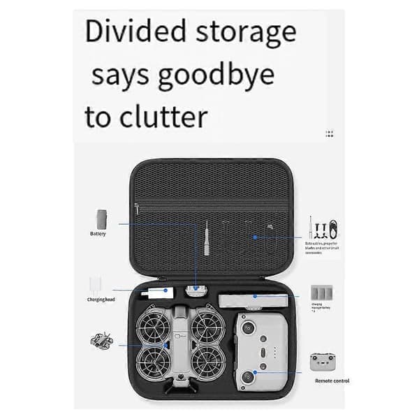 För DJI NEO 2 Combo Bärväska PU Förvaringsväska Stänksäker Axelväska för Drontillbehör Resevänlig B Grå Gray