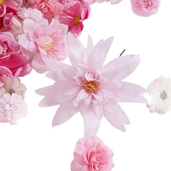 50 stk rosa serie, 2-15 cm, tilfeldig utvalg - kunstig blomsterdekorasjon, kunstig blomsterhode egnet for bryllup og fester