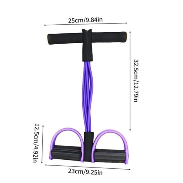 6-rörs spännrep med pedal, elastiskt motståndsband för helkroppsträning, träningsutrustning